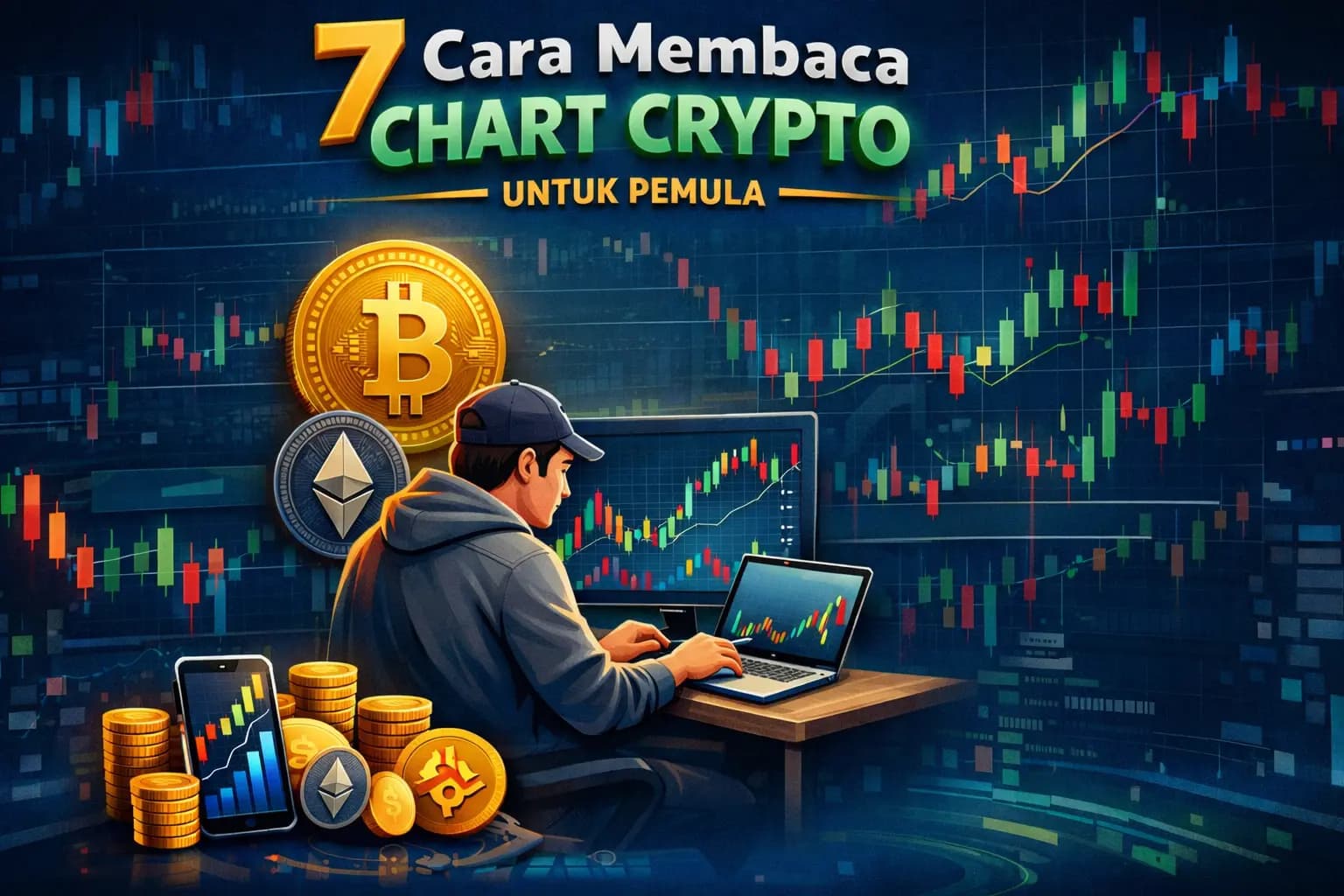 7 Cara Membaca Chart Crypto untuk Pemula (Panduan Praktis + Strategi Profit)