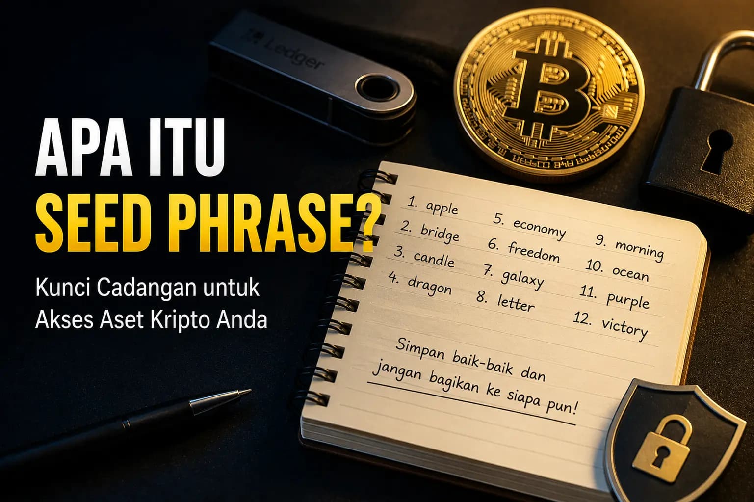 Seed Phrase Adalah: Fungsi, Cara Kerja & Cara Menyimpannya dengan Aman